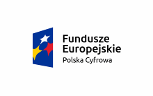 Logo Fundusze Europejskie, Polska Cyfrowa